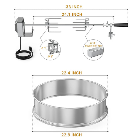 Onlyfire motor bracket provides sturdy support during roasting.