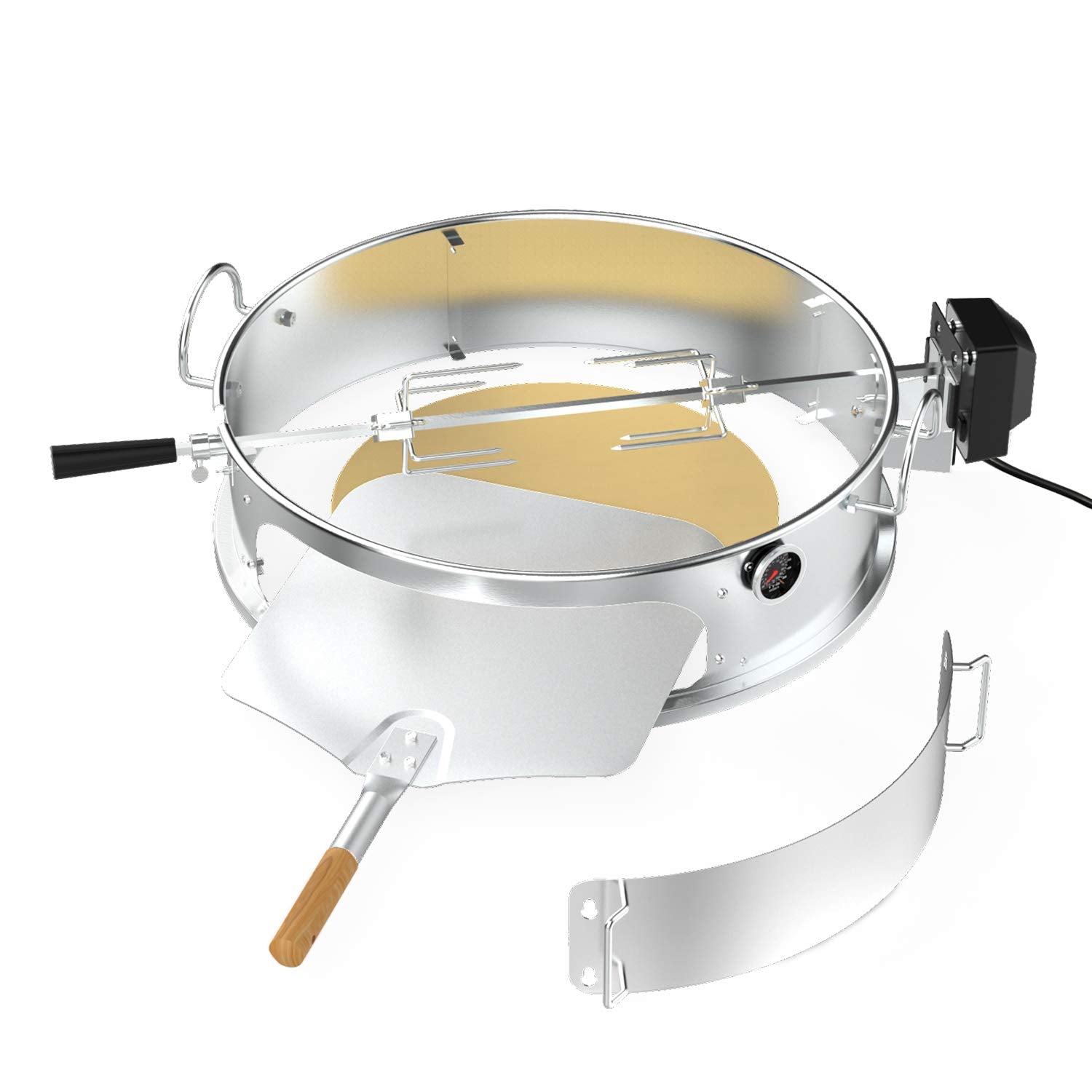 Onlyfire rotisserie kit for Weber 22-inch kettle, ideal for even roasting.