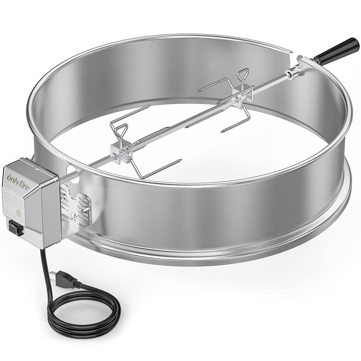 Onlyfire rotisserie ring kit main ring for Weber kettle ensuring even heat