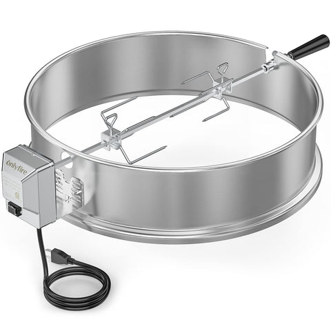 Onlyfire rotisserie ring main ring for even roasting on compatible kettles.