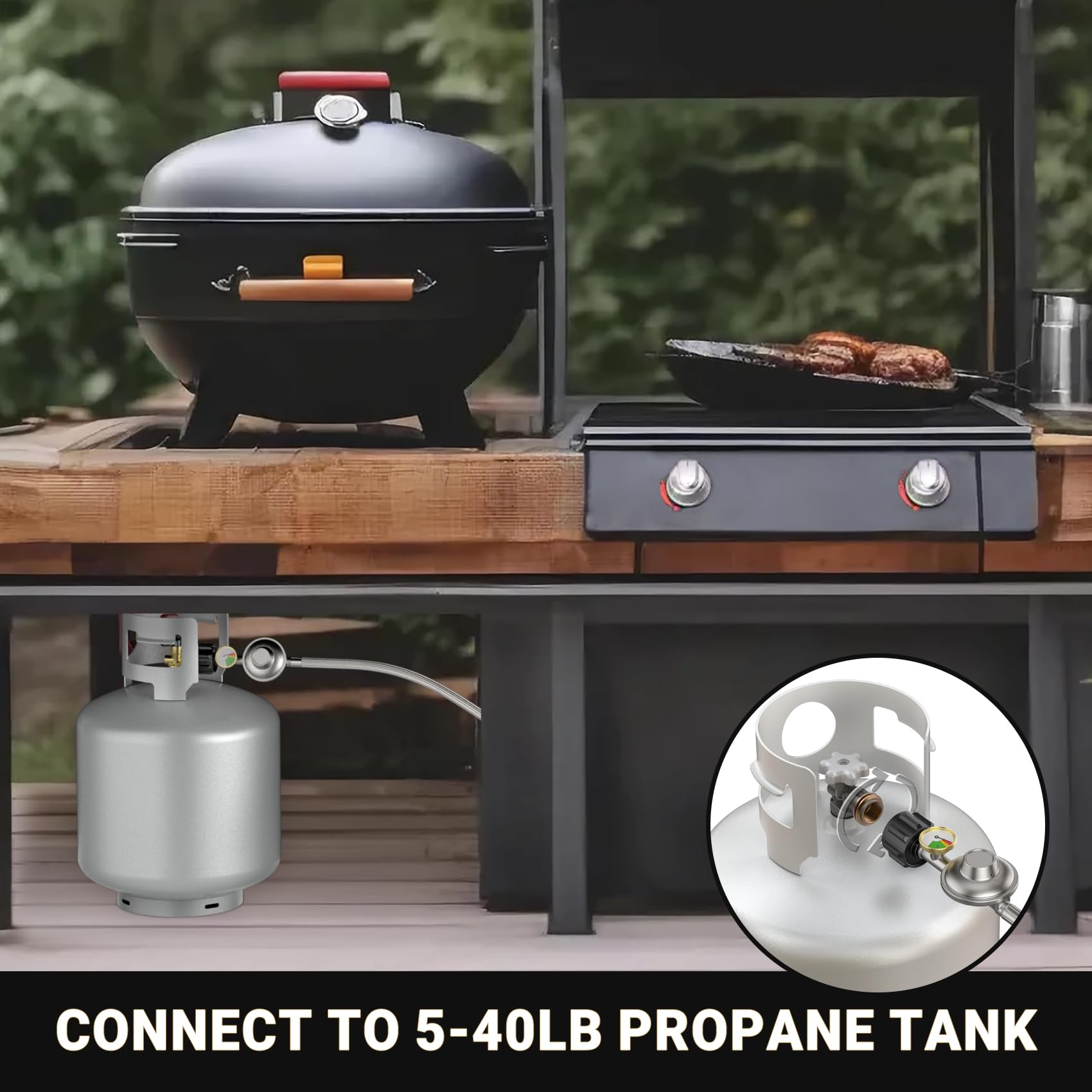 Secure air-tight connection minimizes gas leaks during cooking.