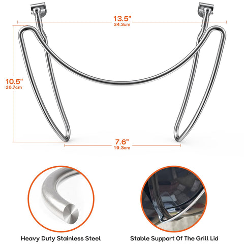 Onlyfire side-lid pro clips onto Weber kettle edge for easy operation.