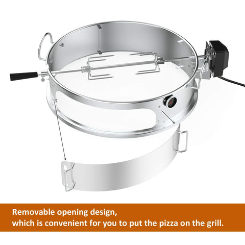 Onlyfire spit rod and forks enable even multi-item roasting.