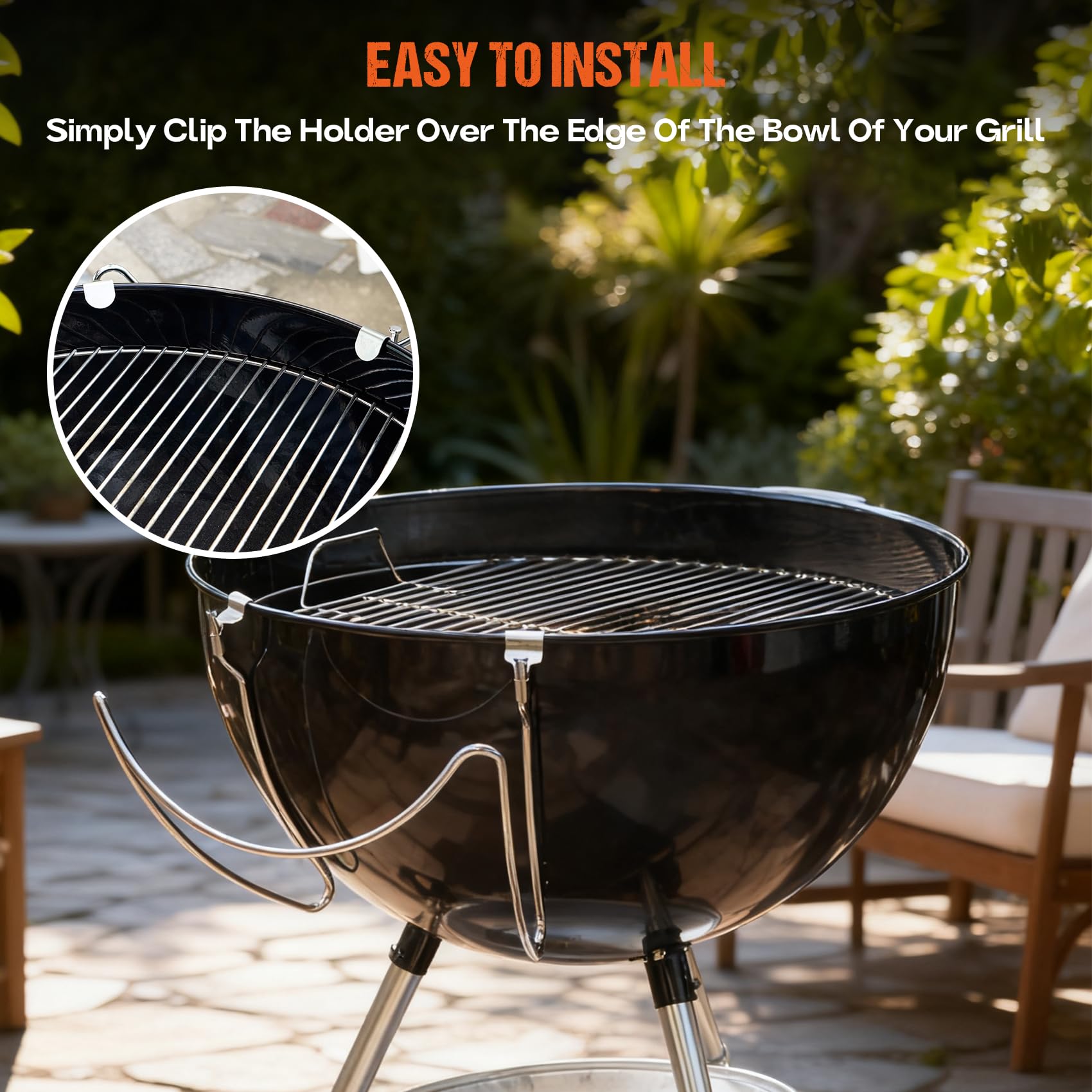 Onlyfire stainless lid holder resists rust in outdoor grilling environments.