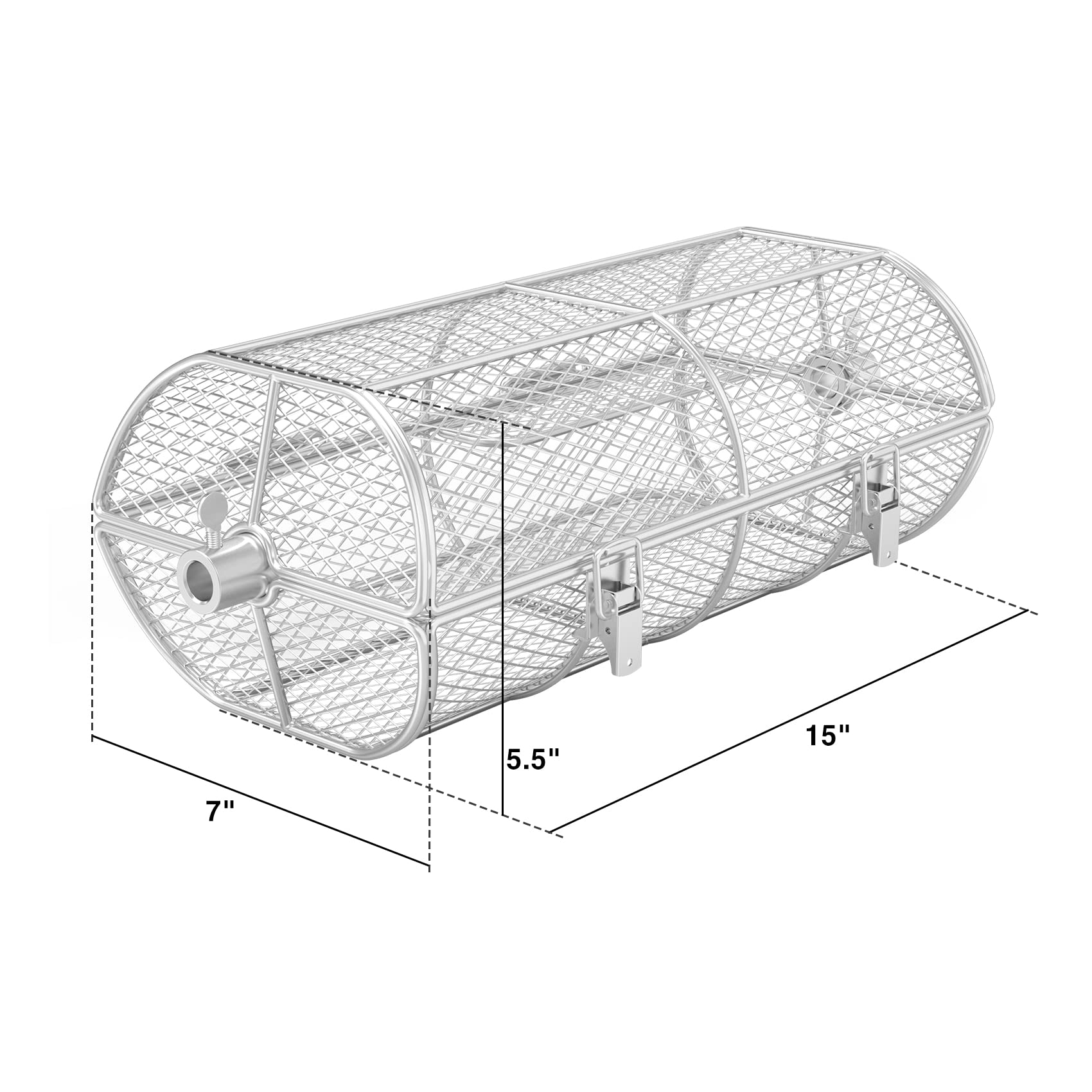 Onlyfire stainless steel basket close-up shows fine mesh ideal for small fries.