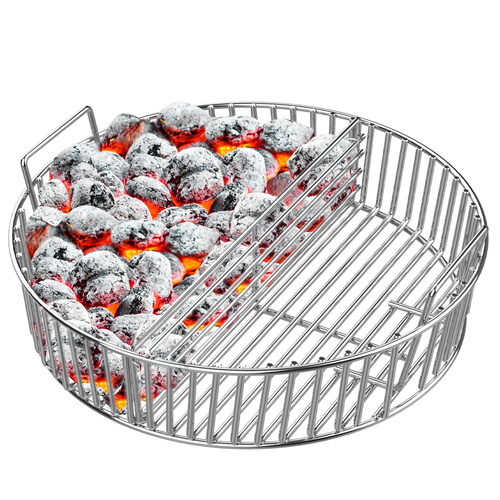 Onlyfire stainless-steel ash basket for XL Big Green Egg; durable charcoal containment
