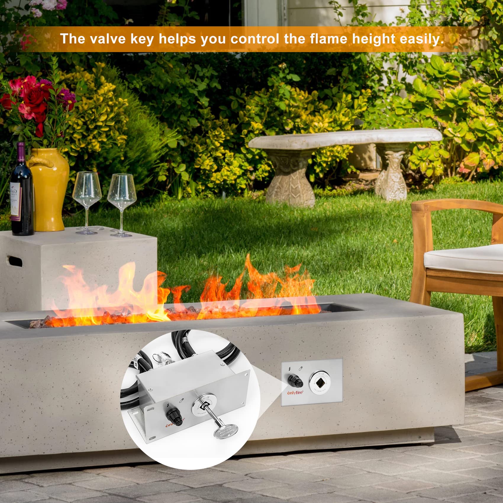 Onlyfire stainless steel installation box secures hose and fittings