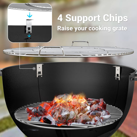 Onlyfire support chips stabilize the cooking grate during pizza sessions