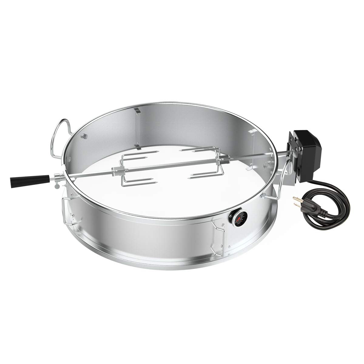 Onlyfire two-in-one rotisserie and pizza oven design broadens grilling options.