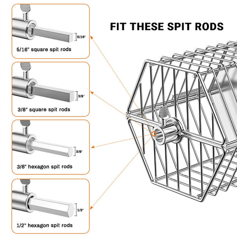 Onlyfire rotisserie basket with two-lock design keeps food secure
