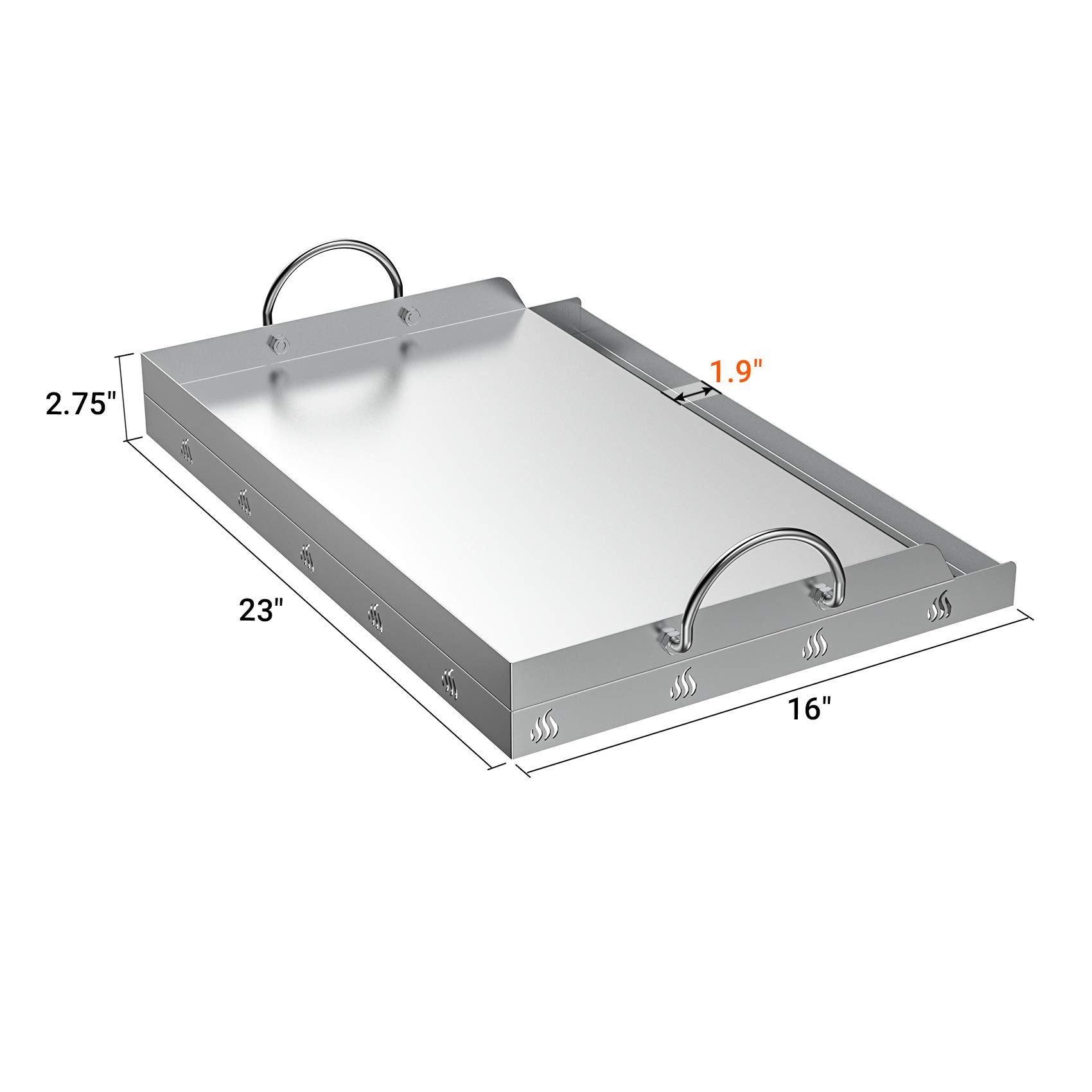 OnlyFire griddle with detachable handles for storage and transport