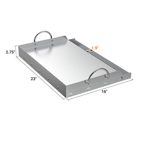 OnlyFire griddle with detachable handles for storage and transport