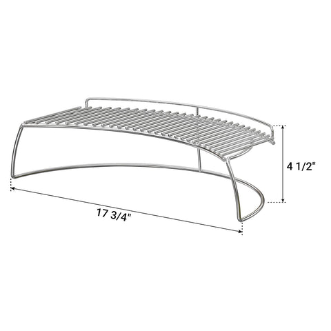 Onlyfire warming rack fits Big Green Egg grills, expanding cooking capacity