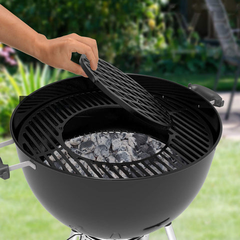 Weber 22.5-inch kettle compatibility for Original Kettle and Performer charcoal grills.