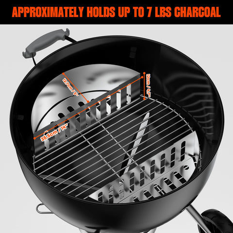 Onlyfire Weber-compatible baskets fit 18.5–26 inch kettles for flexible grilling.