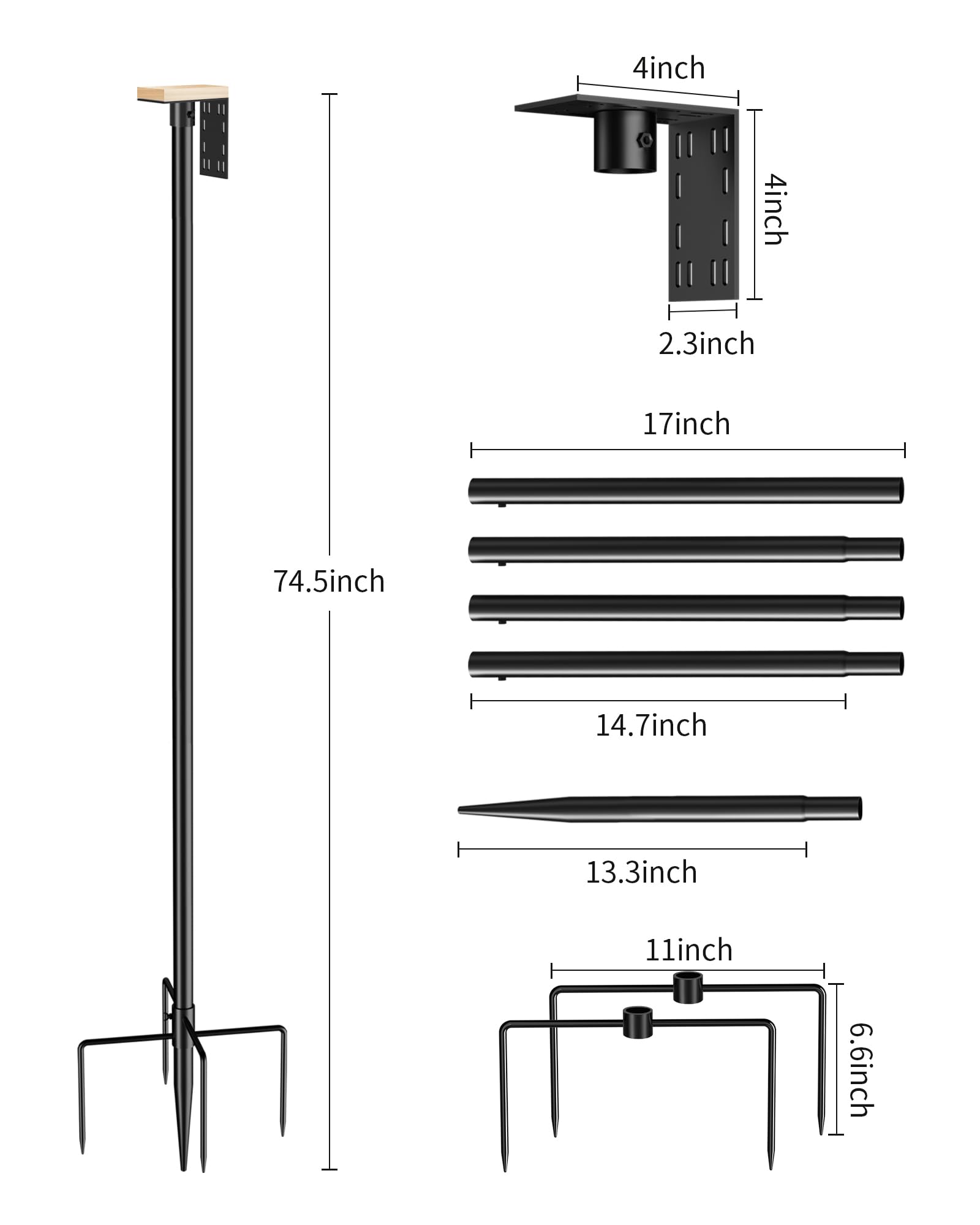 Onlyfly outdoor stand supports feeders, bird houses, cameras and more.