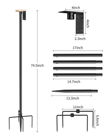 Onlyfly outdoor stand supports feeders, bird houses, cameras and more.