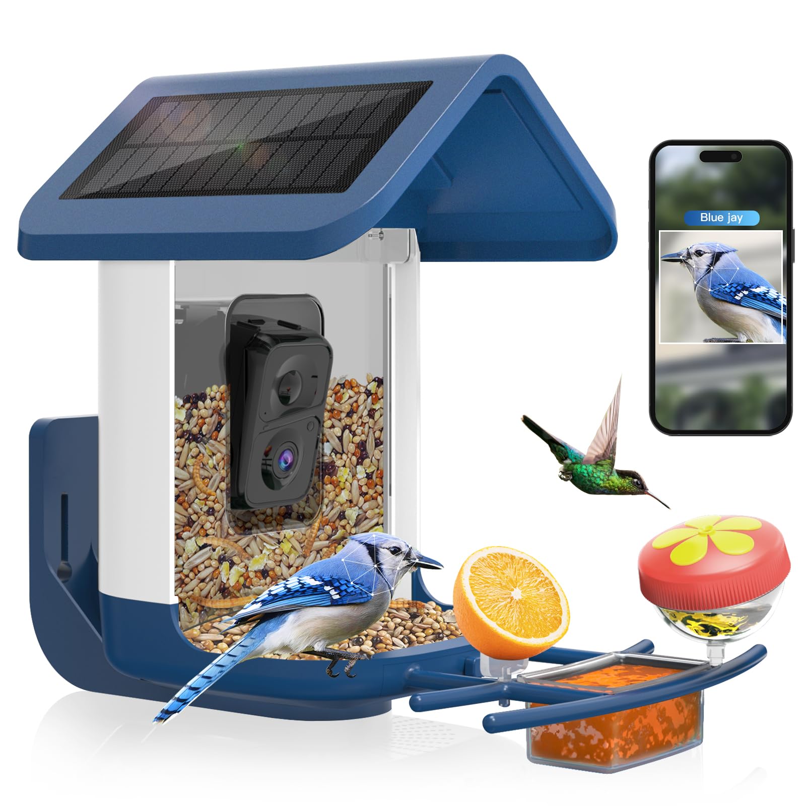 Onlyfly Bird Feeder with Camera front view for convenient monitoring of visiting birds