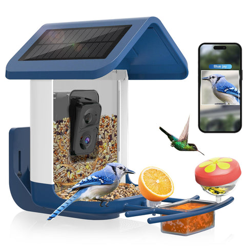 Onlyfly Bird Feeder with Camera front view for convenient monitoring of visiting birds