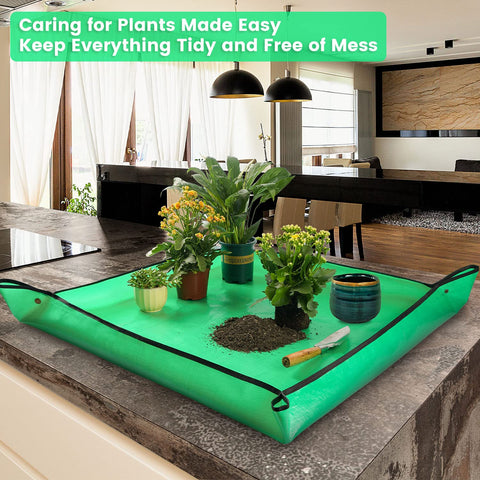Onlysuki Potting Mat easy-clean surface wipes down after gardening tasks.