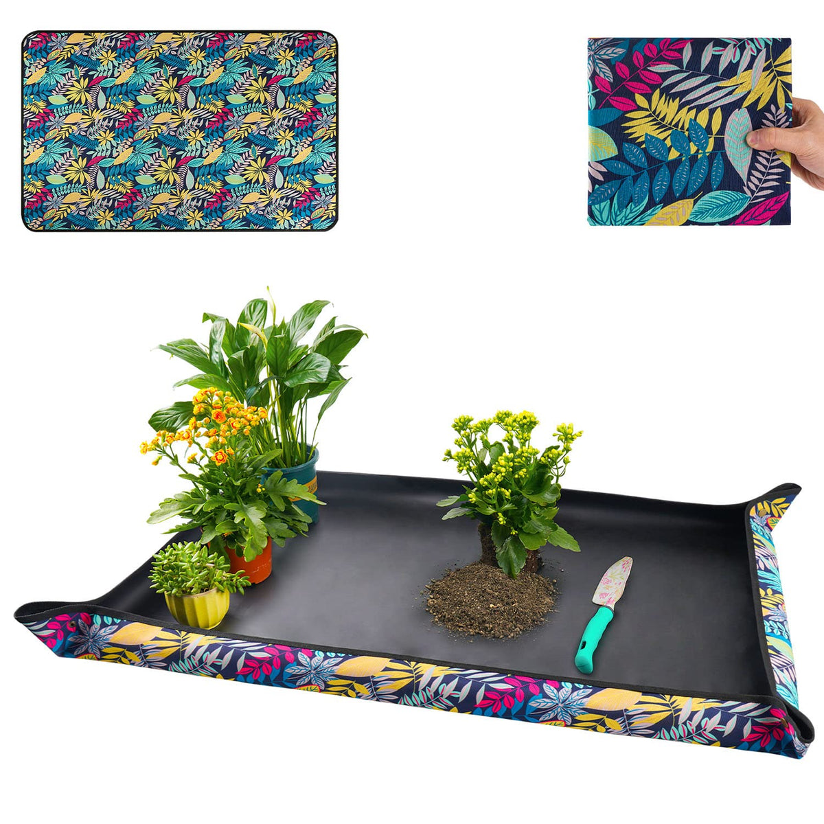 Onlysuki repotting mat corner copper buckles prevent spills on floors.