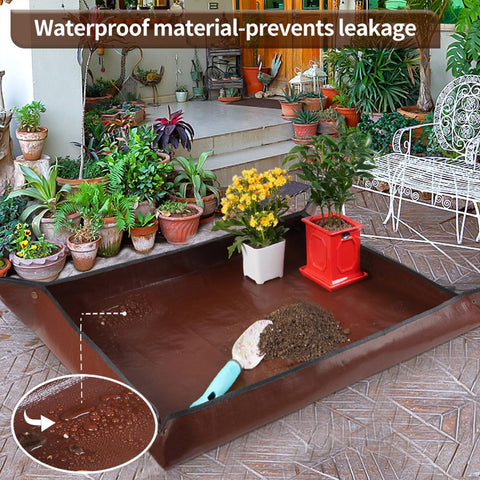 Onlysuki repotting mat helps keep dirt contained during plant care