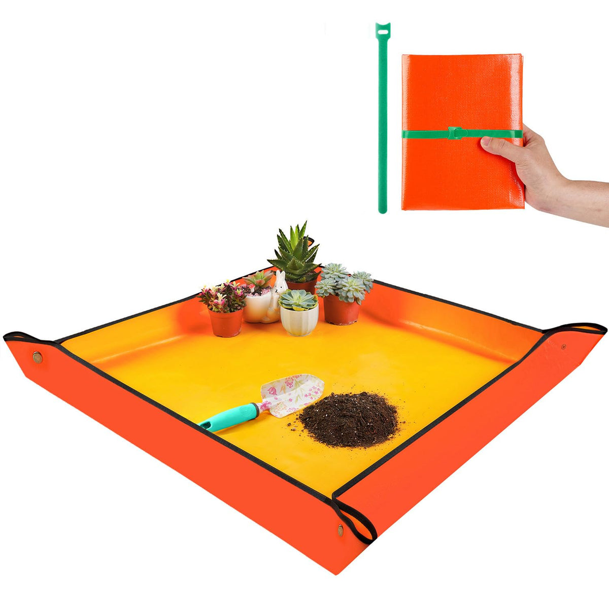 Onlysuki repotting mat fully set up for large transplanting projects and mess control.