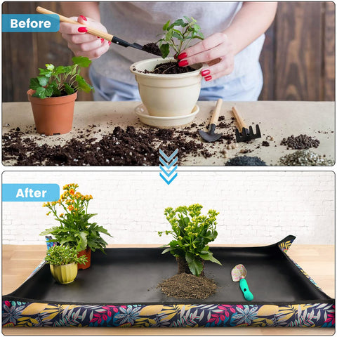 Onlysuki repotting mat waterproof oxford fabric keeps workspace clean.