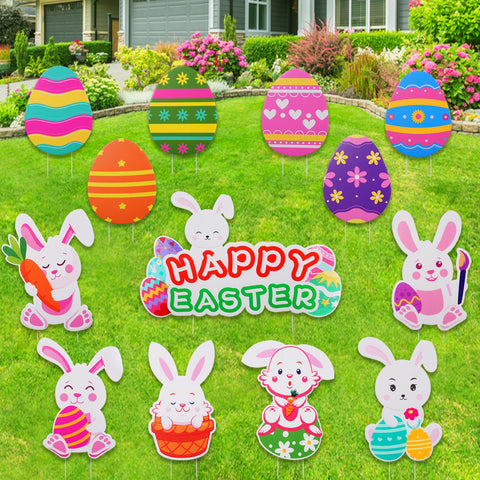Onory Easter yard sign egg pattern for a vibrant lawn display