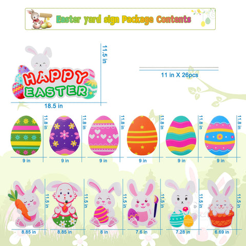 Onory yard sign stakes included boost stability for outdoor Easter decor