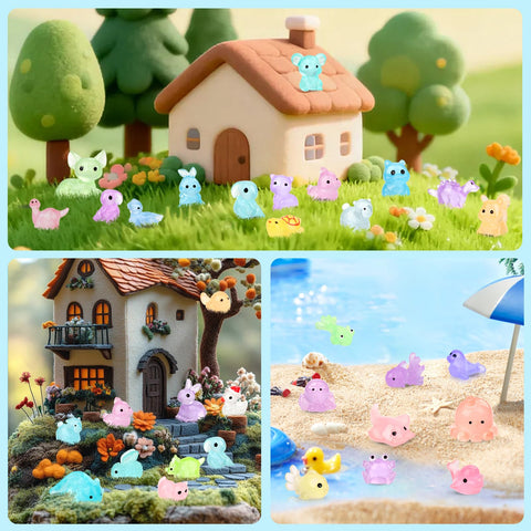Onsioesd colorful resin animals set brightens any decorative project.