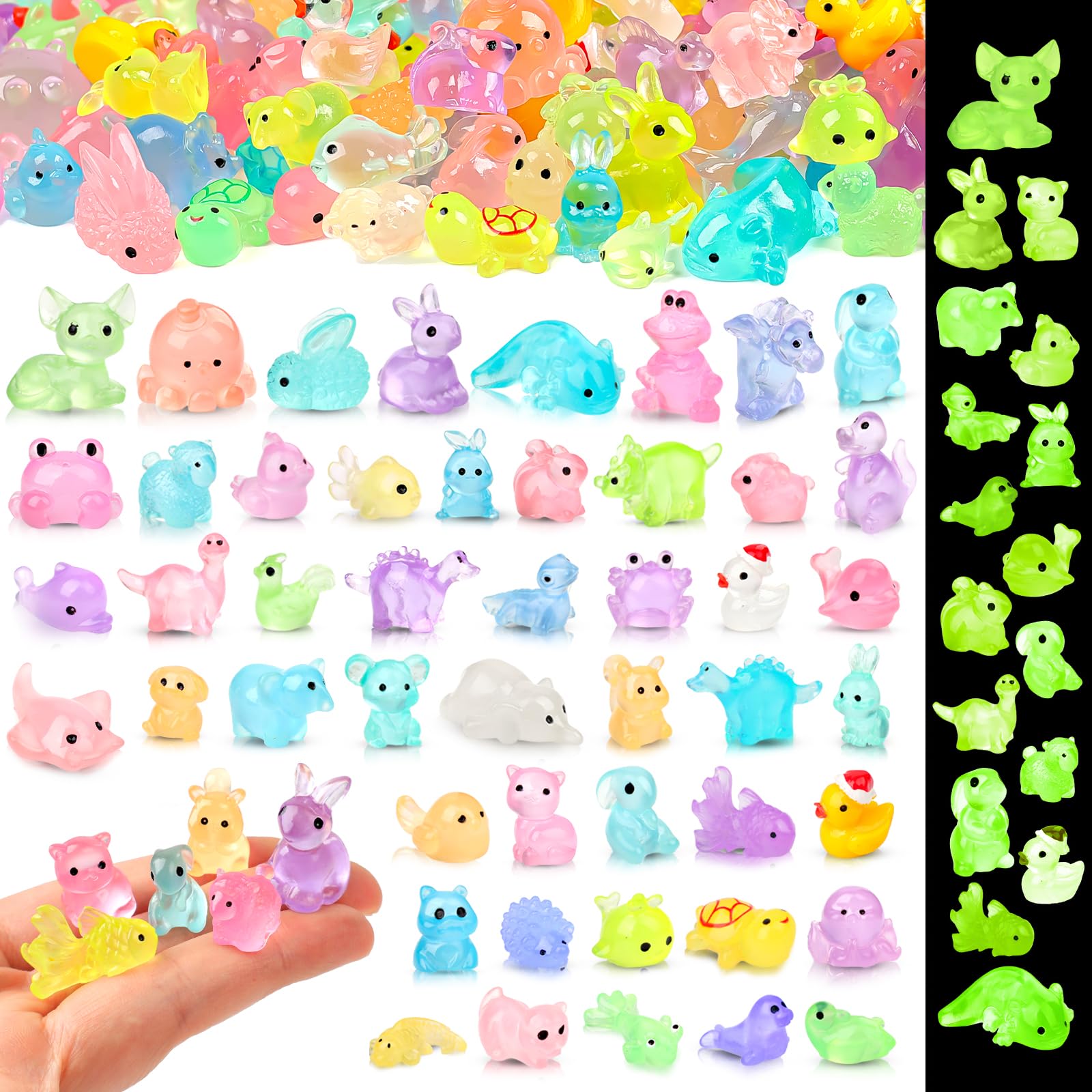 Onsioesd glow resin animals bulk set for vibrant dollhouse displays.