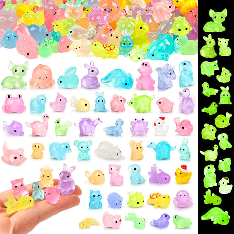 Onsioesd glow resin animals bulk set for vibrant dollhouse displays.
