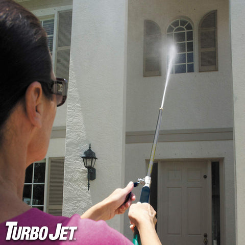 Deck and patio cleaning using Ontel Turbo Jet Power Washer.
