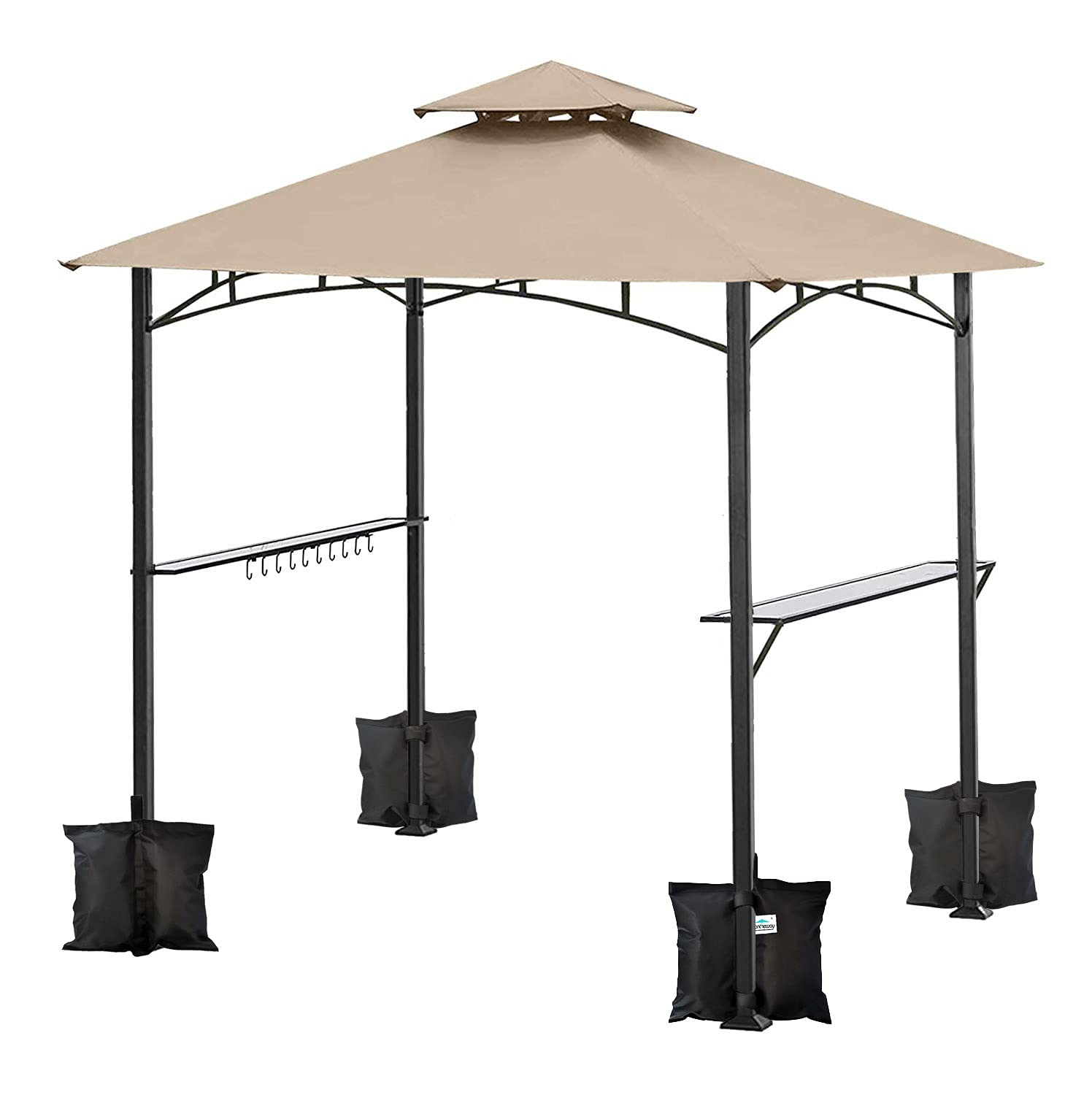 Ontheway sand bags in use with a pop-up canopy at a park.