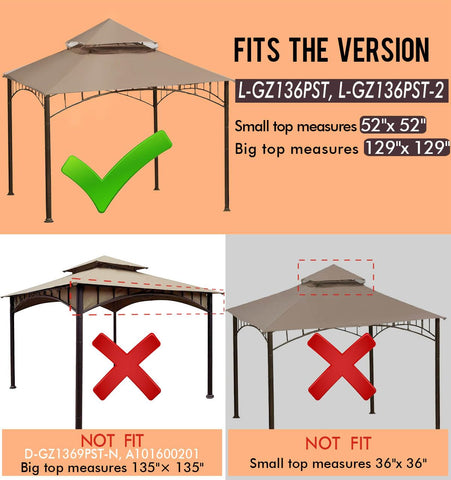 Ontheway Winds beige fits model L-GZ136PST gazebos for simple replacement.