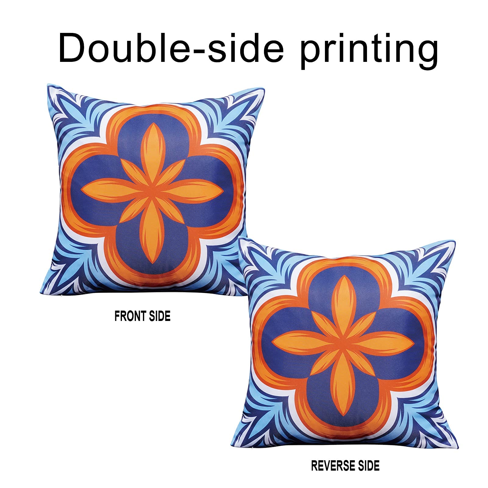 ONWAY four-pack outdoor pillow covers in blueorange for cohesive decor 18x18