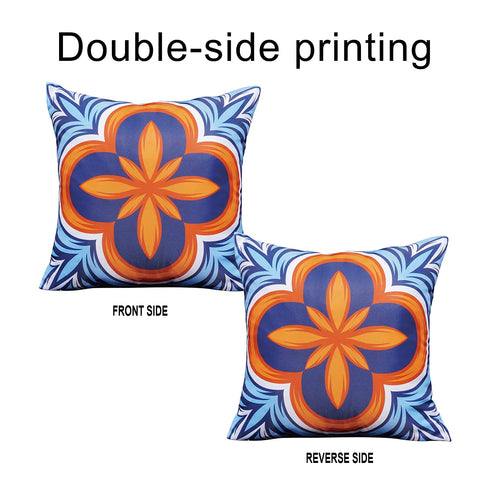ONWAY four-pack outdoor pillow covers in blueorange for cohesive decor 18x18
