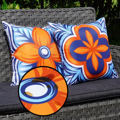 ONWAY outdoor pillow cover double-sided print for versatile blueorange 18x18