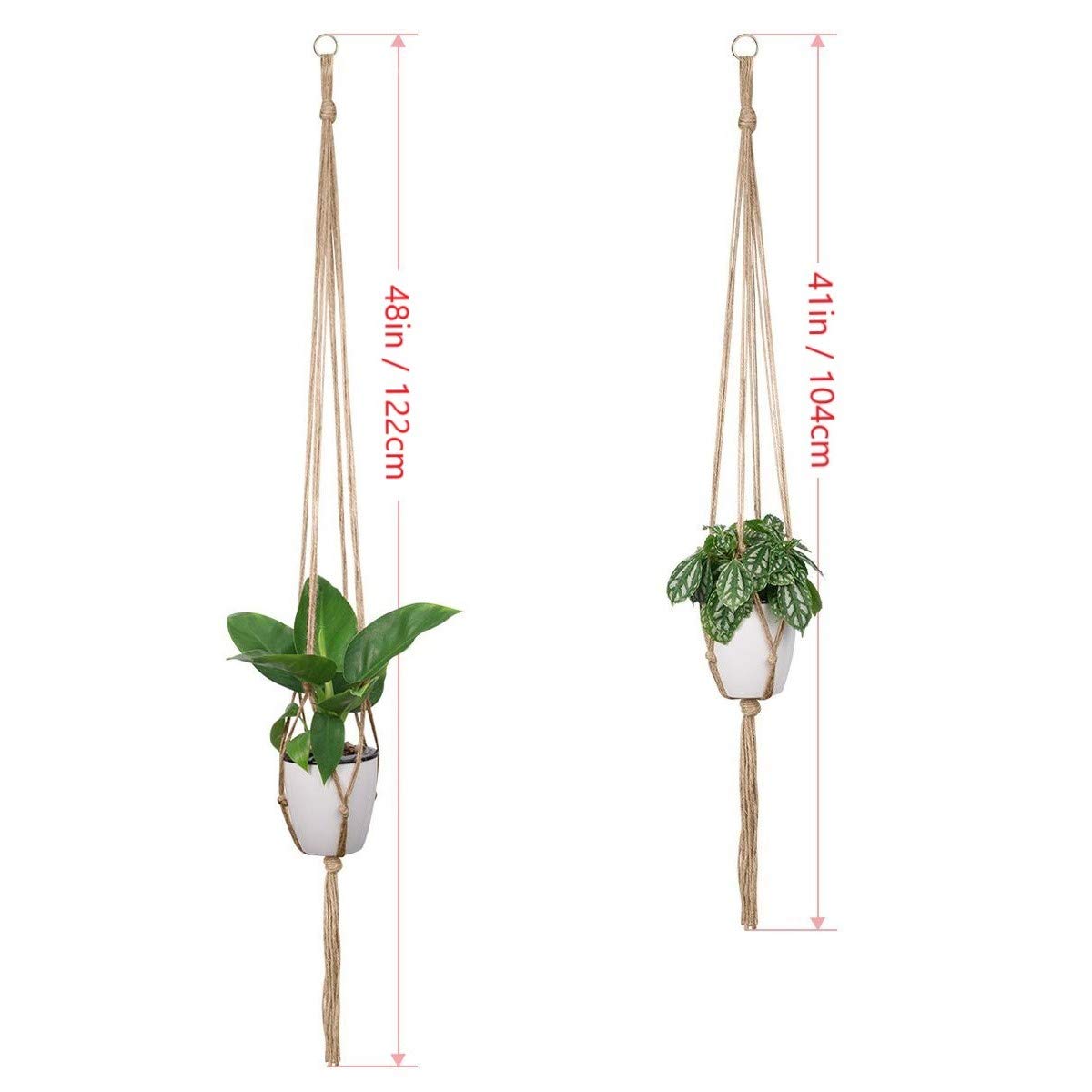 Onwon country-style natural jute hanger complements any pot color.
