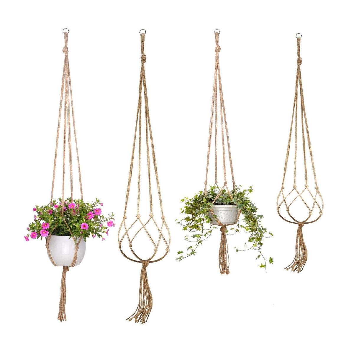 Onwon macrame plant hanger 48-inch elevates balcony decor and plant display.