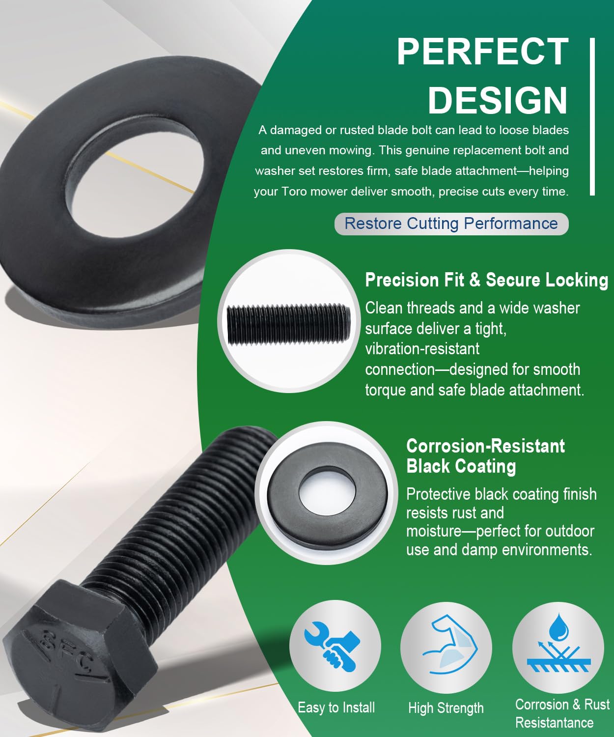ONYUOKU heat-treated screws provide durable, anti-rust performance
