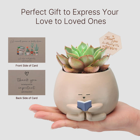 Onzbala Bookworm Planter Pot features a leak‑proof design for safe indoor use.