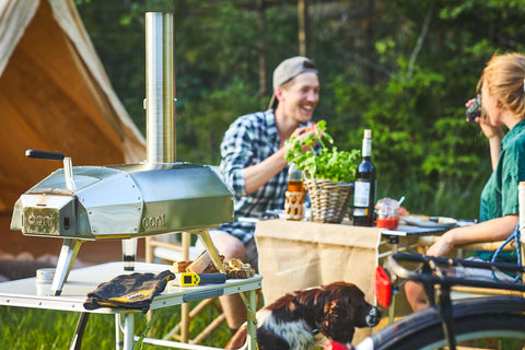 Backyard setup with the Karu 12 ready for outdoor cooking adventures.
