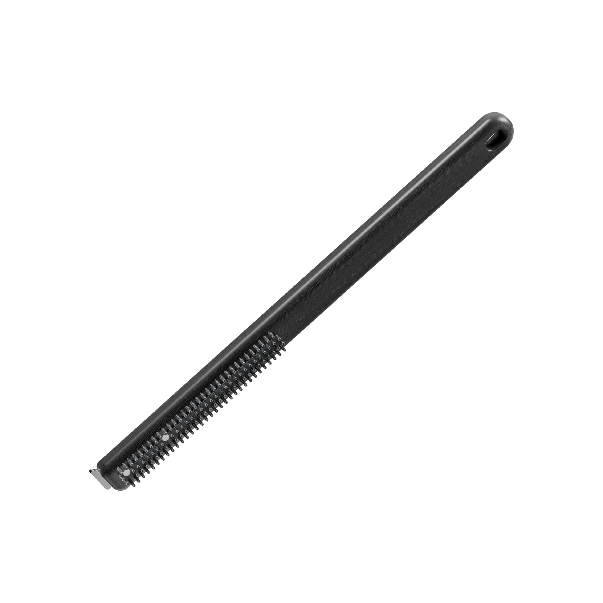 Ooni stainless steel scraper on the opposite side for tough burnt marks on stone.