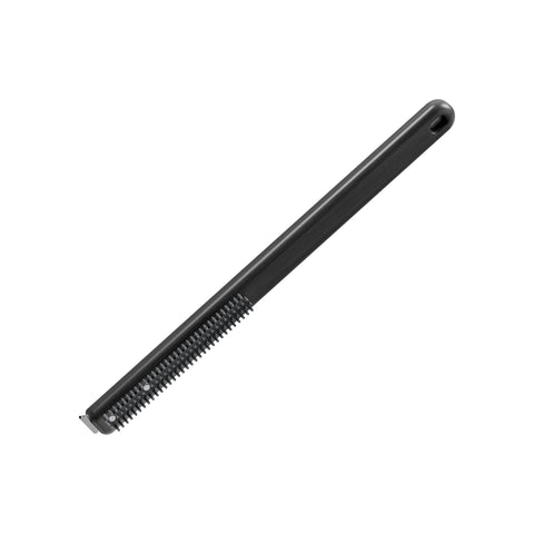 Ooni stainless steel scraper on the opposite side for tough burnt marks on stone.