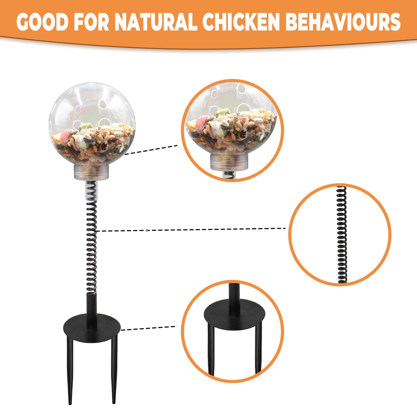 Oooct chicken pecking toy ground plug setup simplifies coop installation