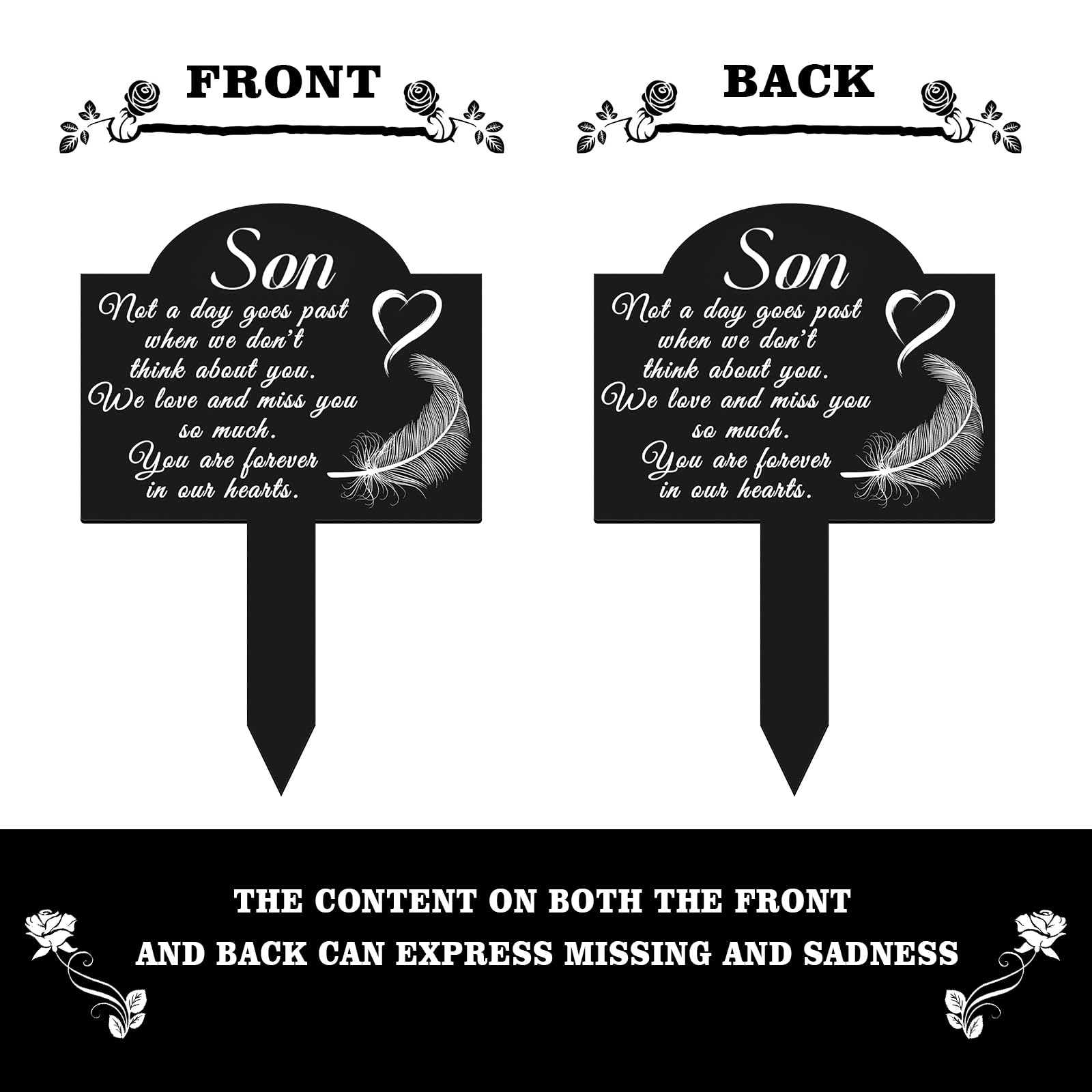 OOOCT freestanding memorial marker stands securely at gravesites
