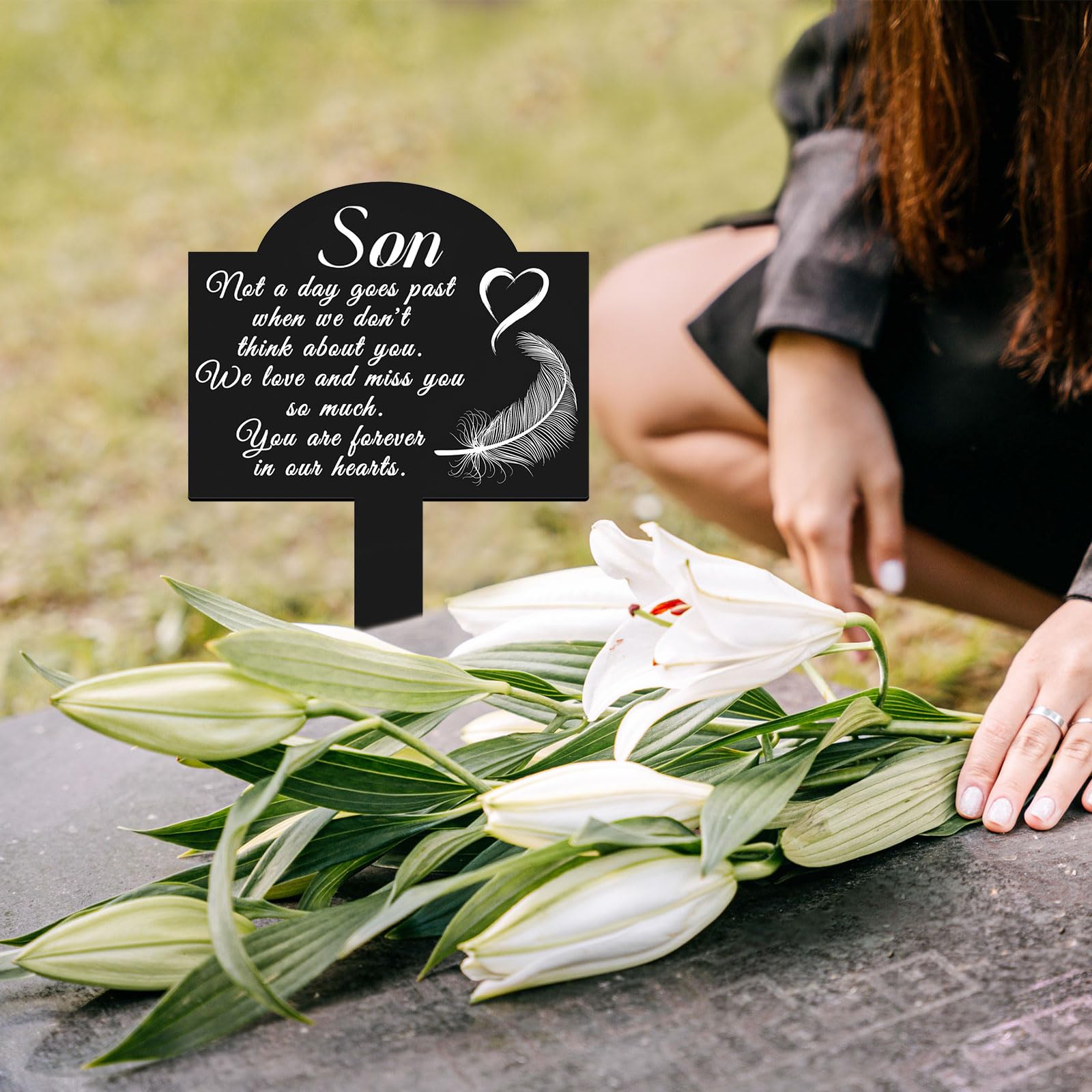 OOOCT garden memorial stake suitable for yard or cemetery displays