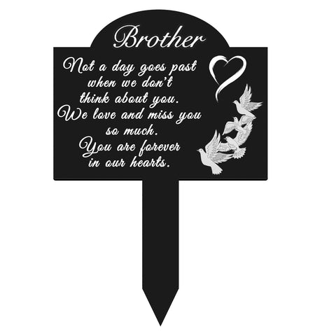Oooct memorial grave stake with brother pigeon design for tranquil outdoor remembrance.